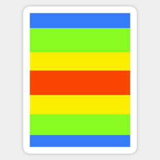 Blue, Yellow, Orange & Green Stripe Sticker